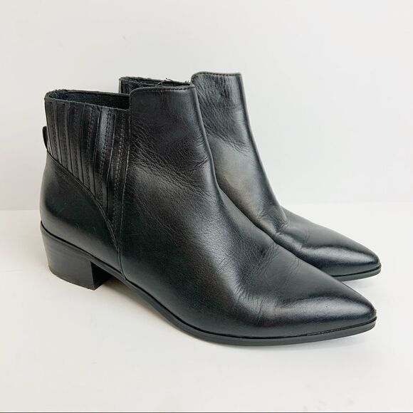 Halogen Black Leather Skylar Slip On Bootie - Picture 1 of 7